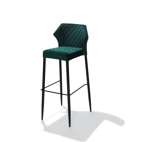 Feros Louis Barhocker Grün, velours gepolstert, feuerhemmend, 50x47x105cm (BxTxH), 52102
