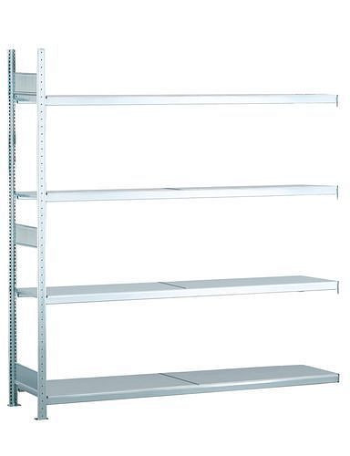 Schulte Weitspannregal mit Stahlböden, Anbaufeld, 4 Lagerebenen, Fachbreite 1500 mm, 1506 x 636 x 2500 mm, 278873