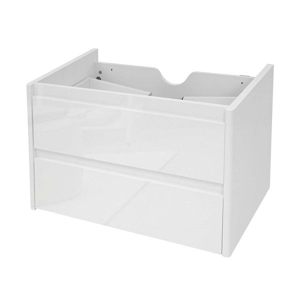 Mendler Waschbeckenunterschrank HWC-B19, Waschtischunterschrank Waschtisch Badezimmer, hochglanz Soft-Close 50x60cm, weiß, 57615
