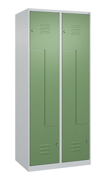 C+P Z-Spind Classic PLUS, 4 Abteile, 1850x800x500mm, 7035/6011, Zylinderschlösser, 080003-224 S10017