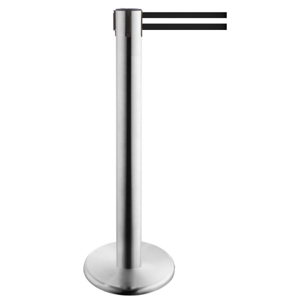 Stein HGS Personenleitsystem -P-Line Titan-, edelstahl, schwarz/weiß/schwarz waagerecht (gestreift), mit Gurtendstück (Standard), 15692-0402
