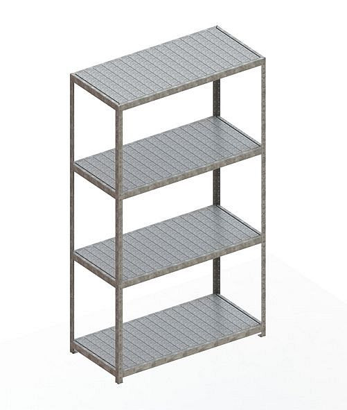 Meta SPEED - RACK Regal 2970x1700x800 mm mit Stahlpaneelen, verzinkt, Bodenanzahl: 4, 20087020