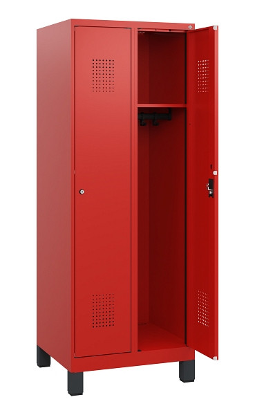 C+P Spind Evolo PLUS, Füße, 2 Abteile, 1630x600x500mm, 3020/3020, Zylinderschloss, 0490105-20 S10052