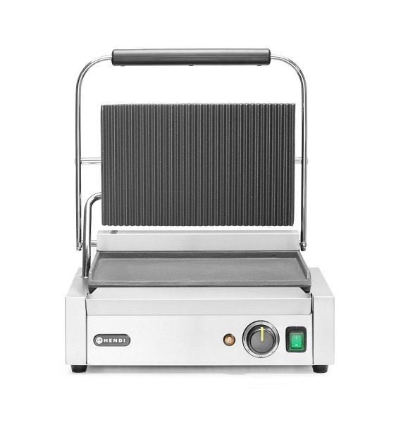 Hendi Kontaktgrill - Panini oben gerillt, unten glatt, LxBxH: 430x370x210 mm, 263662