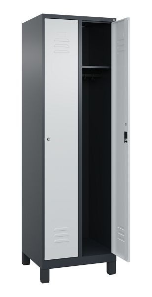 C+P Spind Classic PLUS, Füße, 2 Abteile, 1950x600x500mm, 7016/7035, 080010-20 S10027