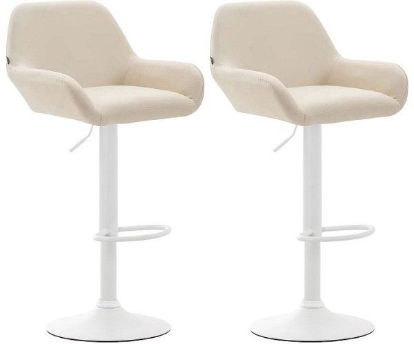 CLP Barhocker Braga Kunstleder weiß, creme, VE: 2 Stück, 316087