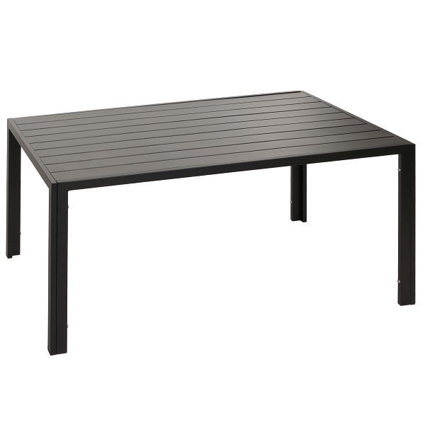 Mendler Alu-Esstisch HWC-N40, Tisch Bistrotisch Gartentisch Balkontisch, wetterfest 140x80cm, anthrazit, 106601