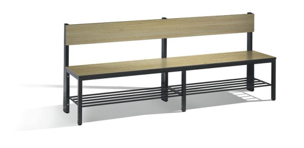 C+P Sitzbank mit Rückenlehne, Basic Plus, H796xB1960xT407mm, 8062-310 S10004