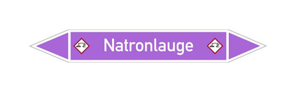 Schilder Klar Rohrleitungskennzeichen Natronlauge, 33000x90 mm Folie selbstklebend, 101621/86