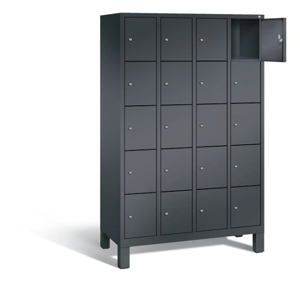 C+P Schließfachschrank Evolo, H1850xB1190xT500mm, Farbe: Schwarzgrau, 48010-405 S10021