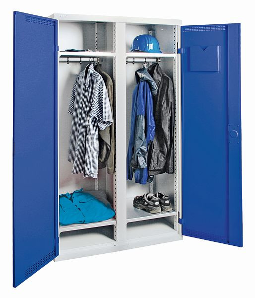 stumpf Garderobenschrank MovaFlex, 7035/5010, 2 Ablagen, 1000 mm Breite, Mitteltrennwand, 7947074