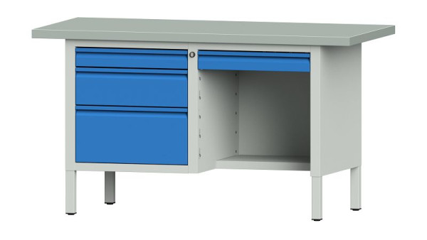 ANKE Werkbänke Kastenwerkbank, Modell 348 E, 1500 x 700 x 840 mm, RAL 7035/5012, ZBP 40 mm, 510.322