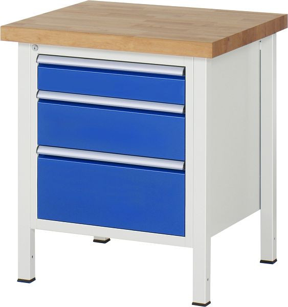 RAU Werkbank Serie 8000 - Gestell-Bauweise (Schweißgestell), 3 x Schublade, 750x840x700 mm, 03-8159A2-077B4S.11