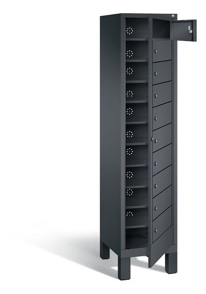 C+P Wäsche-Sammelschrank Evolo, H1850xB420xT500mm, Farbe: Schwarzgrau, 48060-110 S10008