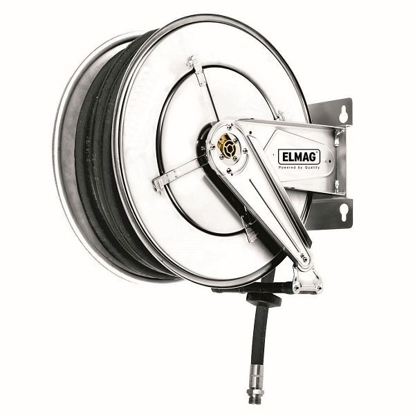ELMAG Industrie Schlauchaufroller Edelstahl '532/31' für Wasser 130°C, 25 m, 3/8', 200 bar, 43025