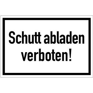 Moedel Schutt abladen verboten!, Alu, 300x200 mm, 56942
