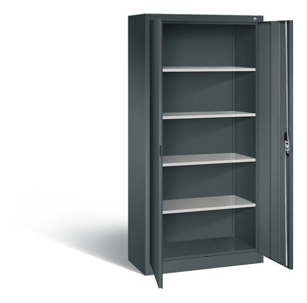 C+P Büroschrank Acurado, H1950xB930xT400mm, Farbe: Anthrazitgrau, Muldengriff, 5 OH, 9260-000 S11788