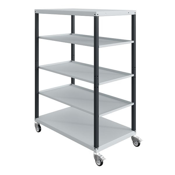 SOFAME Transportwagen CAR, 5 Ablageböden, B700 x T 815 x H 1675 mm, Anthrazitgrau RAL 7016, W020060017GAGC