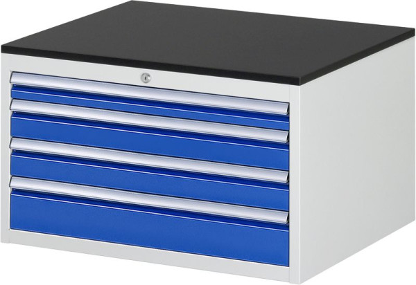 RAU Schubladenschrank Serie 7000, B770xT650xH460mm, Schubladen: 1xH60, 2xH90, 1xH120mm, Arbeitsplatte melaminharzbeschichtet, 03-XL2.7A-M.11