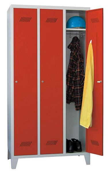 Pavoy Kleiderschrank mit Füßen 1850/500/900, 3 Abteile, Zylinderschloss, 60201-313-031-910905