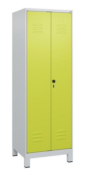C+P Umkleidespind Classic PLUS SW, Füße, 2 Abteile, 1800x600x500mm, 7035/0024, Drehriegel, 0800127-20 S10010
