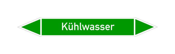 Schilder Klar Rohrleitungskennzeichen Kühlwasser, 187x26 mm Folie selbstklebend, 101448/61