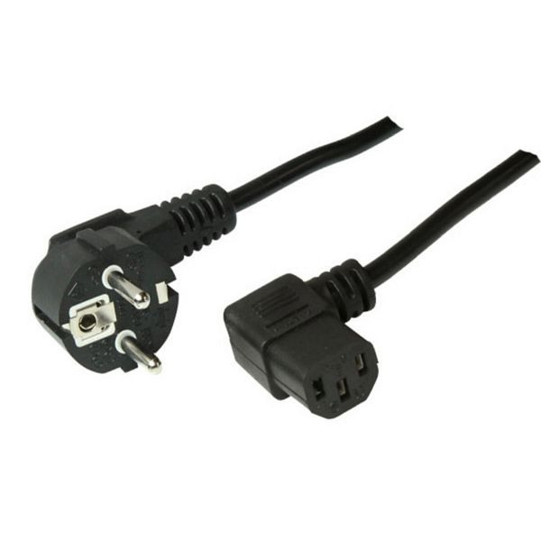 shiverpeaks BASIC-S, Netzanschlusskabel, Schutzkontaktstecker / Kaltgerätebuchse abgewinkelt, CEE7/7-C13, VDE, 1,8m, BS60006-RA