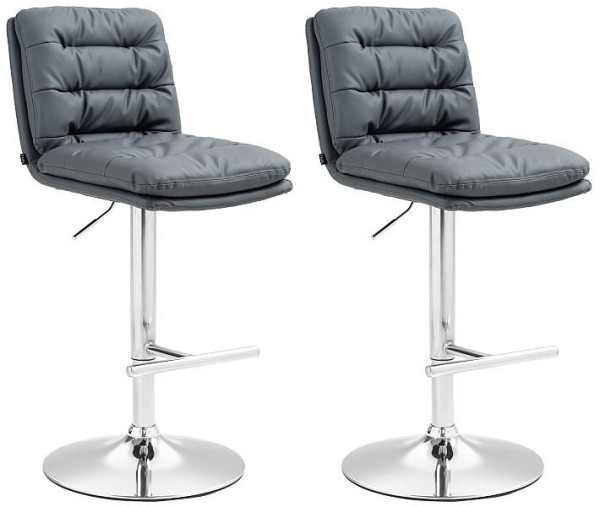 CLP Barhocker Damar Kunstleder chrom, grau, VE: 2 Stück, 325686