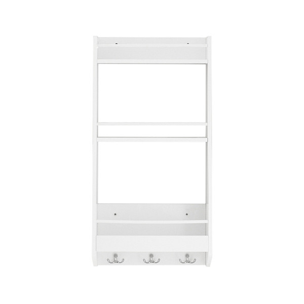 SoBuy Wandregal mit 3 Regalböden Weiß 38x17x75 cm, Funktional, KCR12-W