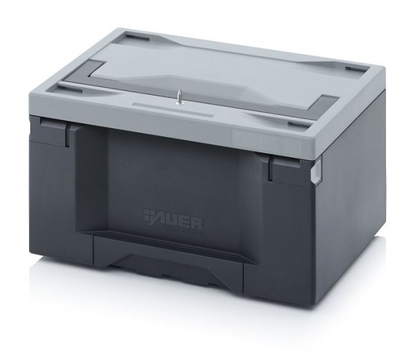 Auer Toolboxen Pro, 40 x 30 x 23 cm, Box dunkelgrau, Deckel hellgrau, TB S 4322 F4