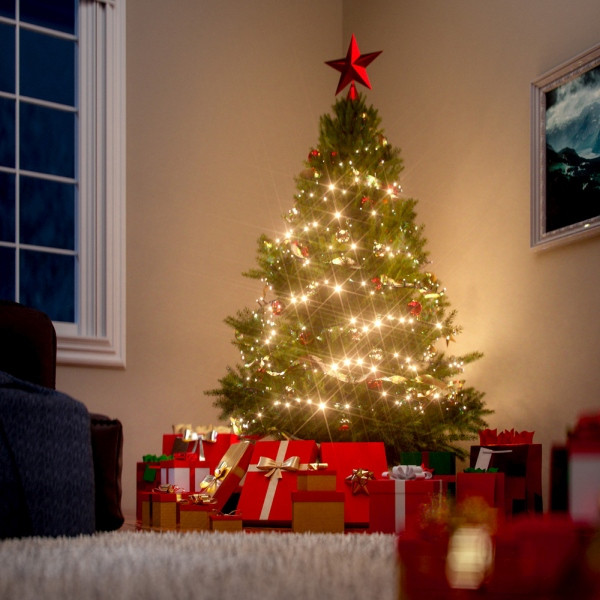 casaria Künstlicher Weihnachtsbaum, 240 cm Höhe, inklusive Standfuß, 107678