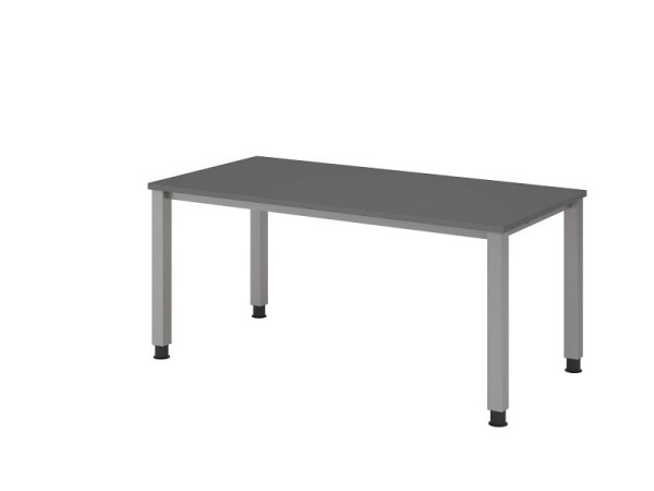 Hammerbacher Schreibtisch 4-Fuß eckig 160x80cm Graphit, Rechteckform, VQS16/G/S