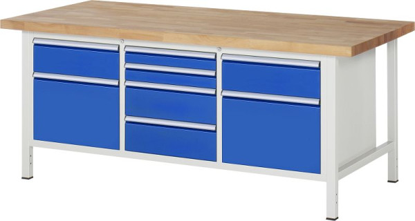 RAU Werkbank Serie 8000 - Modell 8572, B2000 x T900 x H840-1040 mm, 13-8572A2-209B4H.11