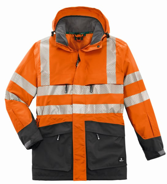 4PROTECT Warn-Wetterschutz-Jacke TAMPA, leuchtorange/grau, Größe: XS, VE: 5 Stück, 3410-XS