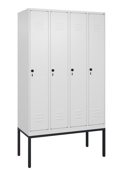 C+P Umkleidespind Classic PLUS, Gestell, 4 Abteile, 2120x1200x500mm, 9016/9016, Drehriegel, 0800307-40 S10014