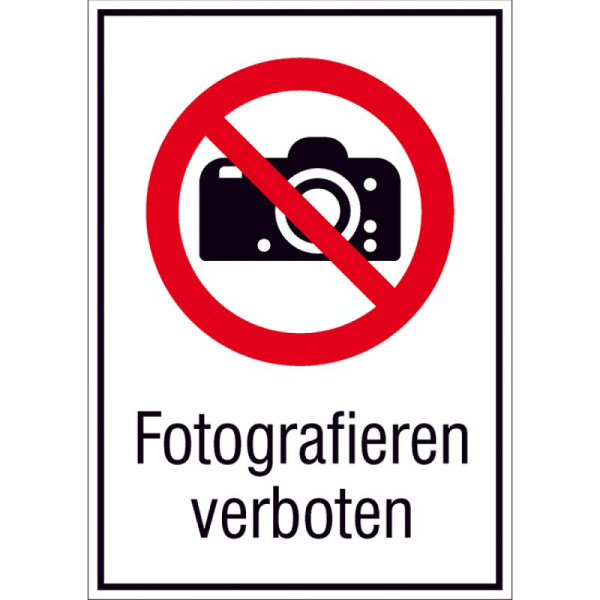 Stein HGS Kombischild, Fotografieren verboten, 262 x 371mm / Alu, hart, 51.a6211