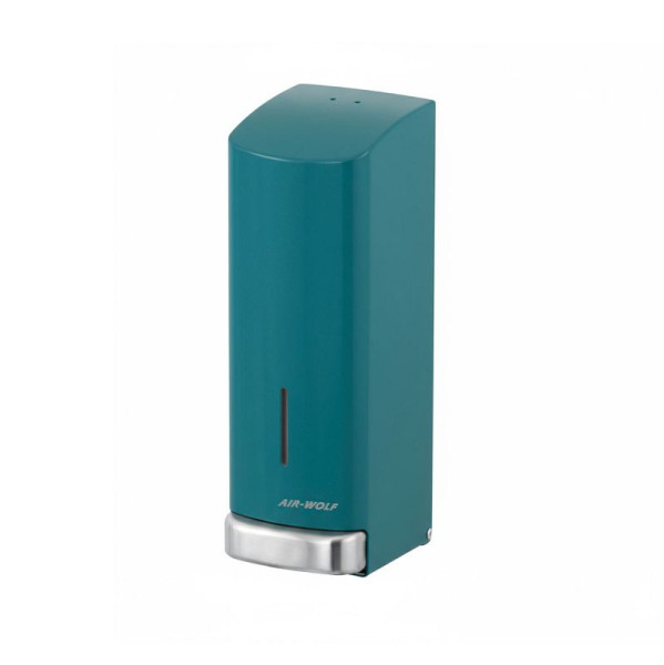 Air Wolf Seifenspender, blau-grün RAL 5021, frei befüllbar mit 1.200 ml Flüssigseifen, Händewaschlotionen und Desinfektionsmitteln, 60-306