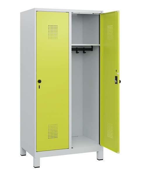 C+P Spind Evolo PLUS, Füße, 2 Abteile, 1630x800x500mm, 7035/0024, Drehriegel, 0490105-22 S10015