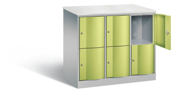 C+P XL-Schließfachschrank Resisto, H1077xB1148xT640mm, Farbe: Weißaluminium / Viridingrün, 8472-373 S10084
