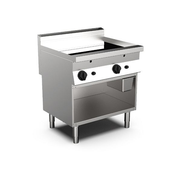 Mareno MO-700 Gasplatte 80cm, 2/3 glatte und 1/3 gerippte Edelstahlplatte, 170.435