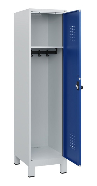 C+P Spind Evolo PLUS, Füße, 1 Abteil, 1630x400x500mm, 7035/5010, Drehriegel, 0490105-12 S10006