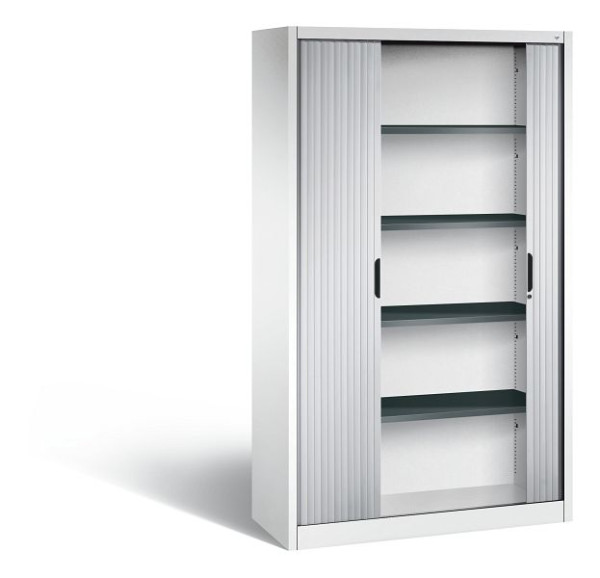 C+P Rollladenschrank Omnispace, H1980xB1200xT420mm, Farbe: Verkehrsweiß / Weißaluminium, Griffmulde, 5 OH, 3203-00 S10608