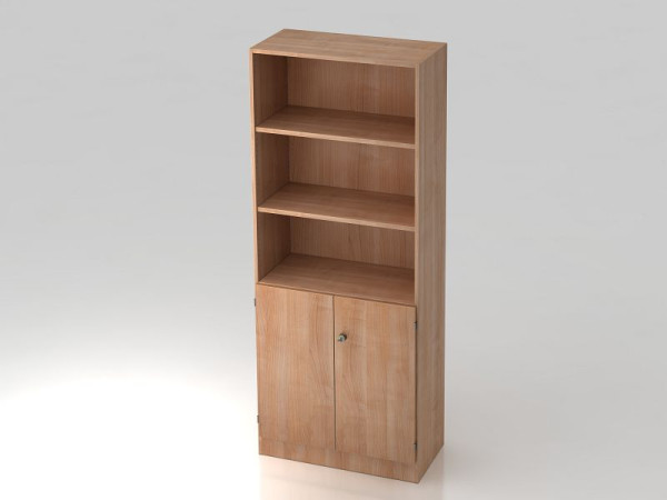 Hammerbacher Schrank 5OH, 2OH Türen, Sockelblende, Streifengriff Nussbaum/Nussbaum, 80x42x200,4 cm (BxTxH), V6770/N/N/SG