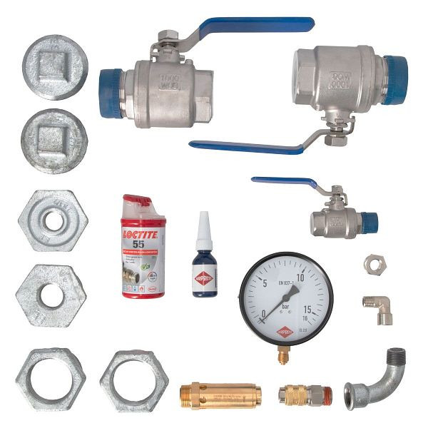 Airpress Armaturensatz für Druckluftbehälter 500-1500L 16 bar und Kompressor 1 1/2" 37-45 kW, PL52112-16