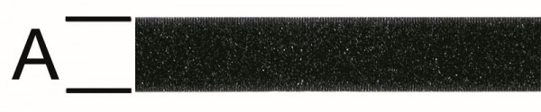 Vormann Klettband einnähbar 20 mm Flausch schwarz, VE: 50 Meter, 008587200S