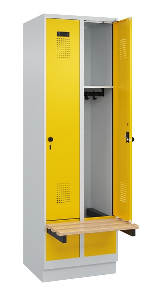 C+P Spind Evolo PLUS, 2 Abteil, 1950x600x815mm, 7035/1023, Drehriegel, 049040-20 S10001