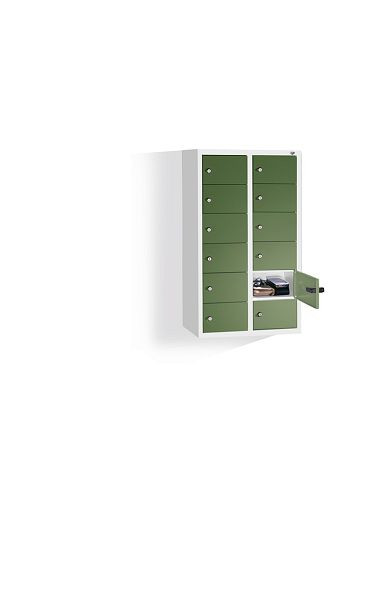 C+P Kleingefachschrank Intro, H770xB460xT200mm, Farbe: Lichtgrau / Resedagrün, 80700-231 S10029