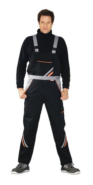 Planam Visline Latzhose, schwarz/orange/zink, Größe 48, 2431048