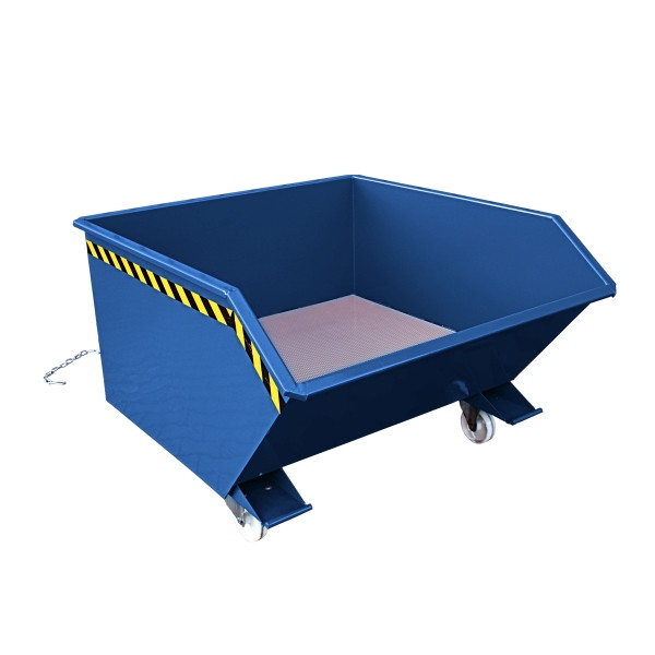 Eichinger Industrie Spänebehälter mit Lochblech-Boden und Ablasshahn, 1000 kg, 300 Liter, enzianblau, 20440400000097