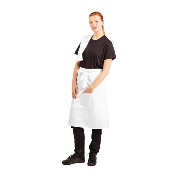 Whites Bistroschürze weiß, kurz, Polybaumwolle, B132, 5050984298073